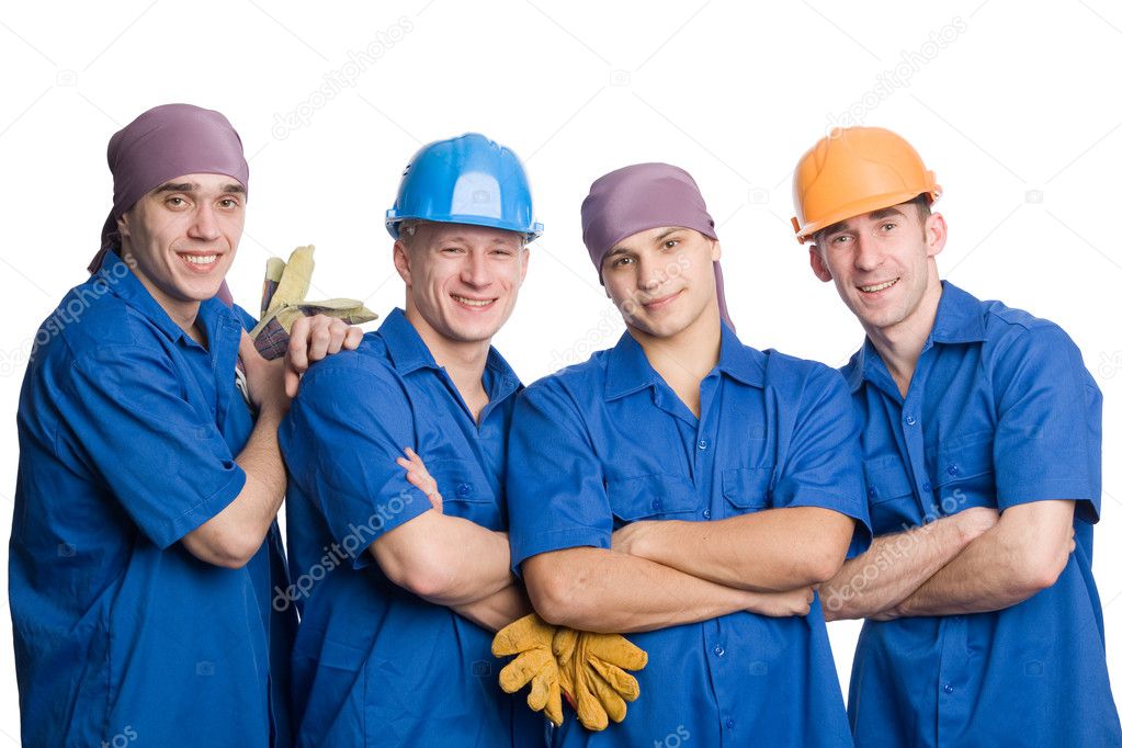 Team of construction workers