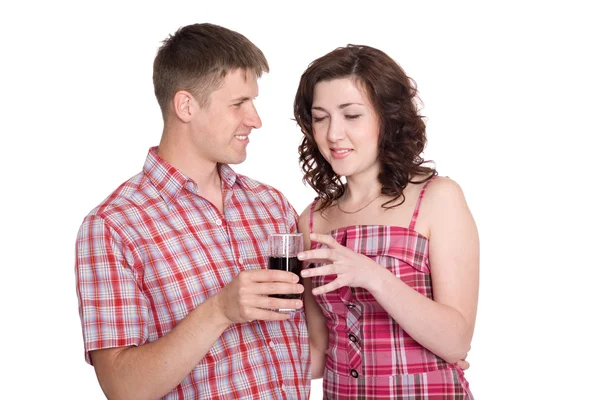 Guy proposes to his girlfriend drink — Stock Photo, Image