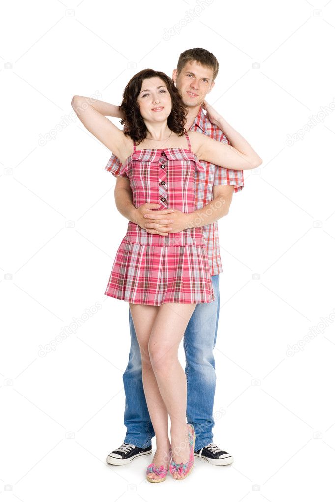 Guy hugs the girl