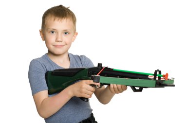 Boy with the crossbow clipart