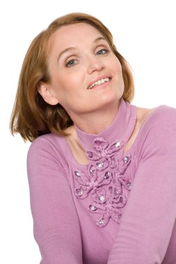 Beautiful smiling middle aged woman clipart