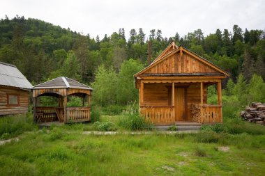 Wooden houses for tourists clipart