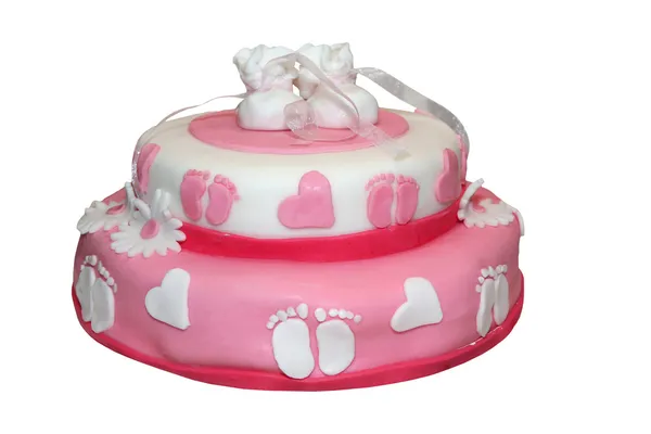 Рожевий дитячий торт — стокове фото