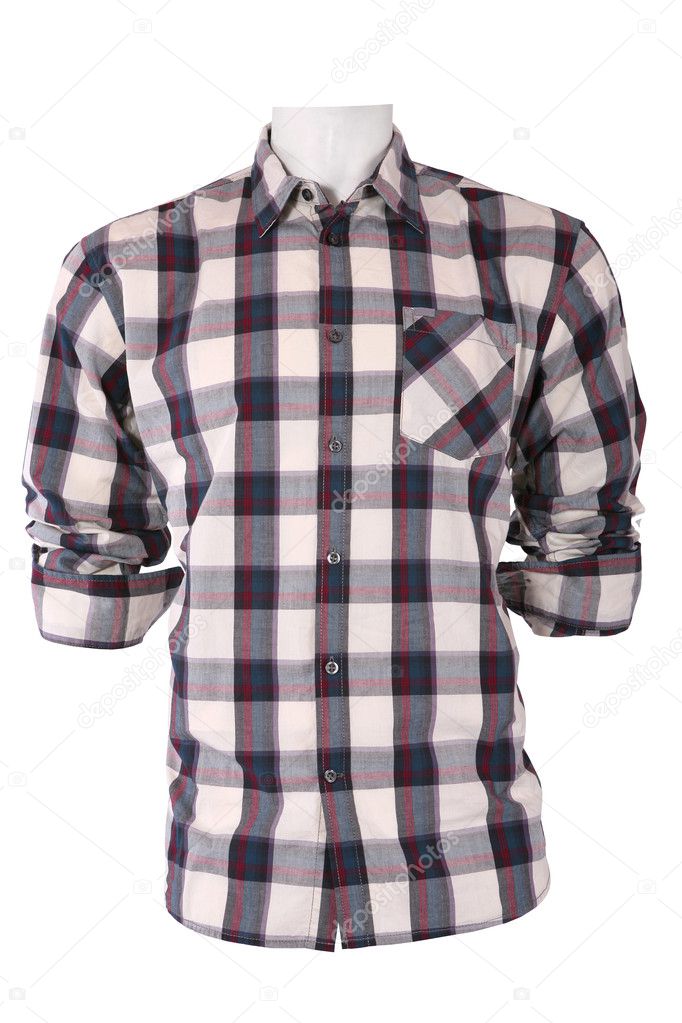 Male checkered shirt on a mannequin