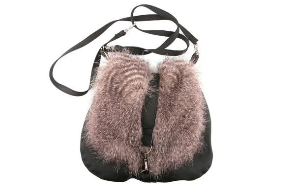 Female purse with fur — Stock Photo, Image
