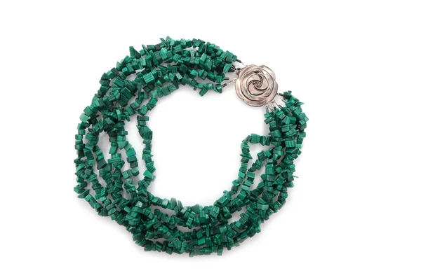 Zelený náhrdelník ženské — Stock fotografie