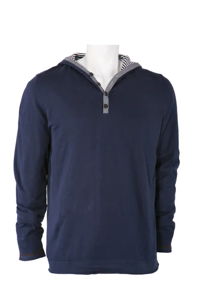 Blauwe mannelijke sweatshirt — Stockfoto