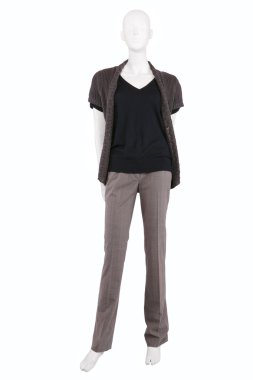 Mannequin dressed in casual female clothes clipart