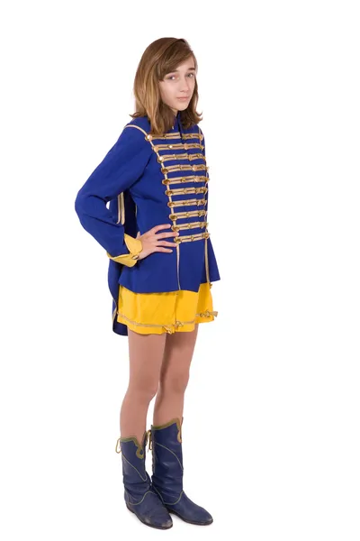 Adolescente majorette em uniforme — Fotografia de Stock