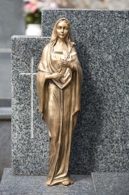 Golden statue of Virgin Mary clipart