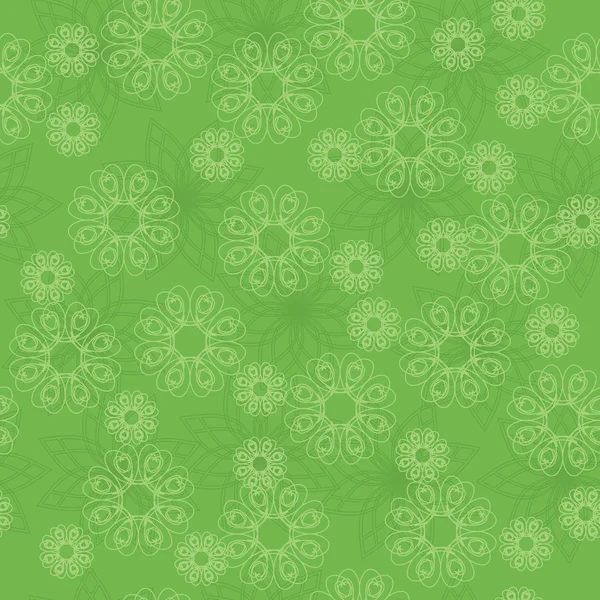 Vektor könnyű zöld geometriai textúra virágokkal — Stock Vector