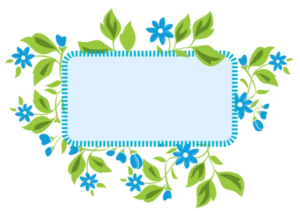 Vector marco azul claro con flora — Vector de stock