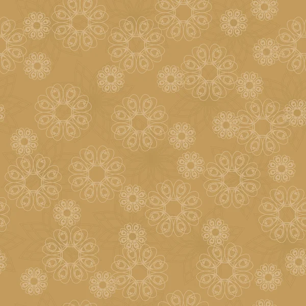 Vector light beige geometric texture with flowers — Stock Vector