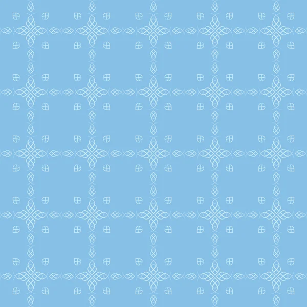 Vector licht blauwe naadloze patroon met gebogen meetkundige figuren — Stockvector