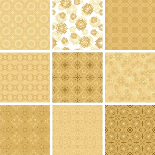 Set di vari motivi geometrici beige per decorazioni — Vettoriale Stock