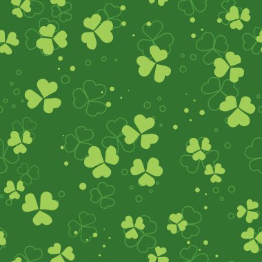 Vector green seamless pattern with trefoils clipart