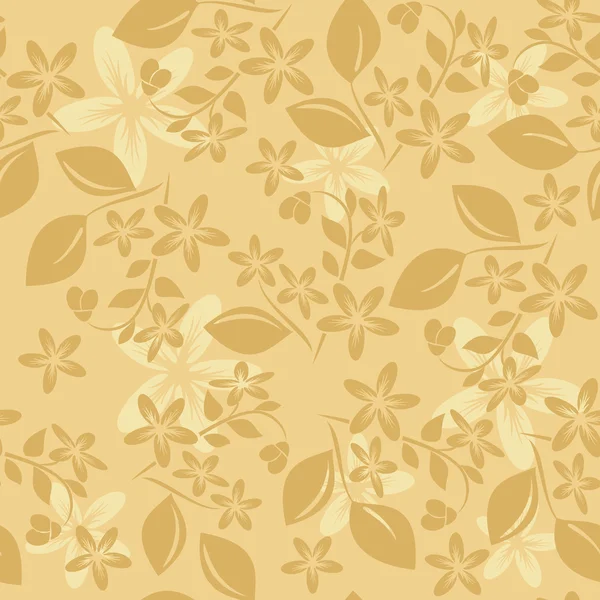 Patrón floral vector beige claro — Vector de stock