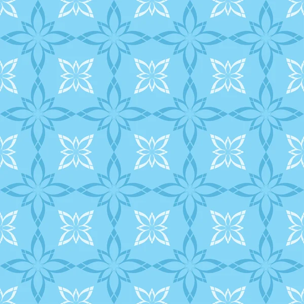 Patrón azul y blanco sin costura vectorial con figuras — Vector de stock