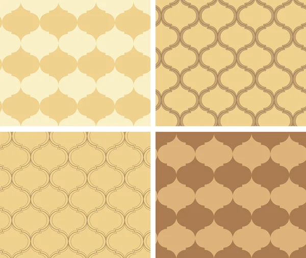 Conjunto de patrones vectoriales beige y marrón - texturas geométricas — Vector de stock
