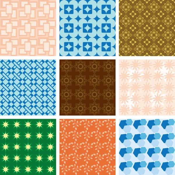 Conjunto de patrones de vector - texturas geométricas — Stockvector