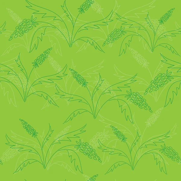 Patrón verde sin costura vectorial con plantas verdes — Archivo Imágenes Vectoriales