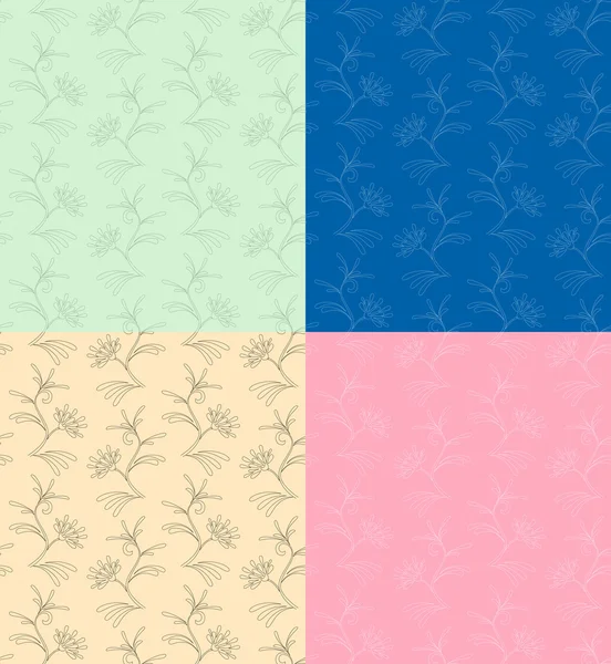 Vector - set of floral backgrounds — Stock Vector