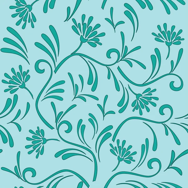 Padrão floral vetorial com cor de celadon — Vetor de Stock