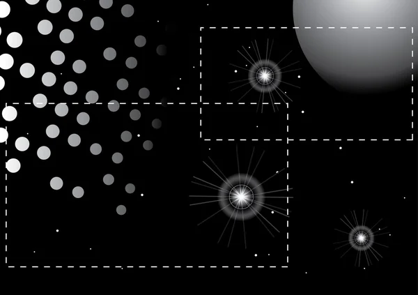 Vector illustration - black and white universe — Stock Vector