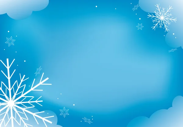 Telaio vettoriale blu con fiocchi di neve — Vettoriale Stock