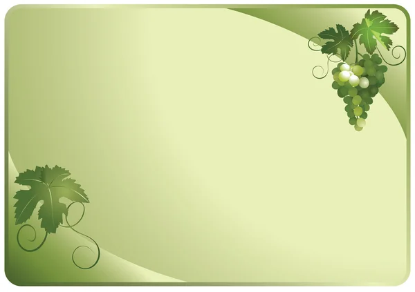 Tarjeta verde vectorial con uvas — Vector de stock