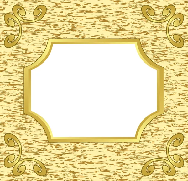 Light decorative card with golden frame — Stock Vector