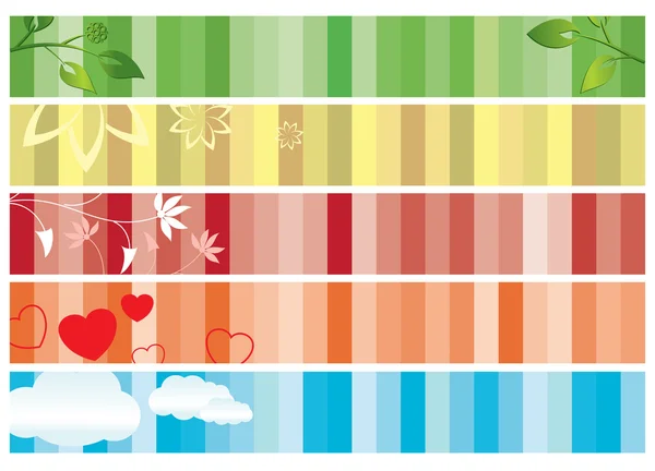 Vector - conjunto de banderas de color con la naturaleza — Archivo Imágenes Vectoriales