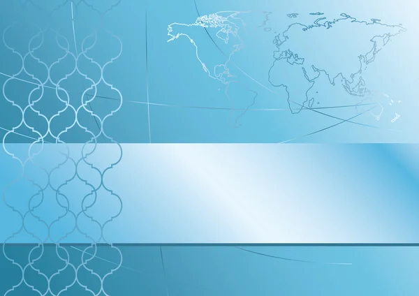 Abstrakter Vektor blauer Hintergrund mit Weltkarte — Stockvektor