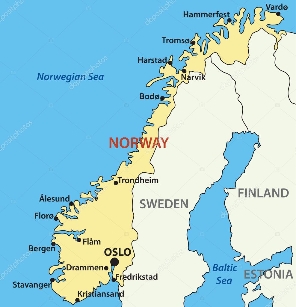 Vector map - Norway