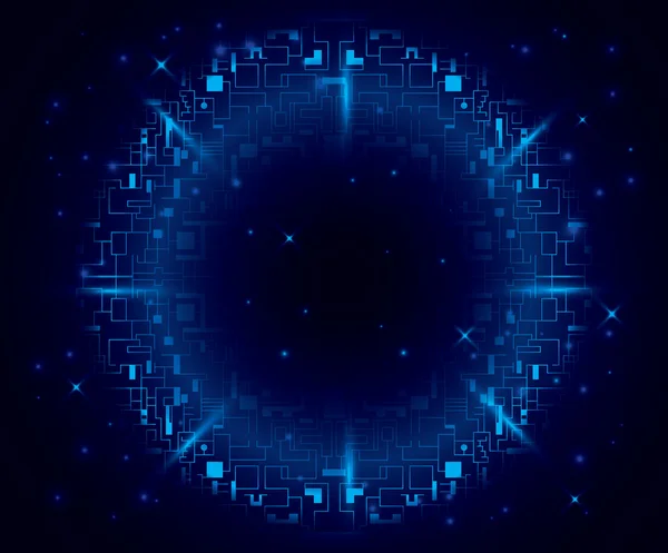 Vektor abstrakt Mörkblå bakgrund med runda element — Stock vektor