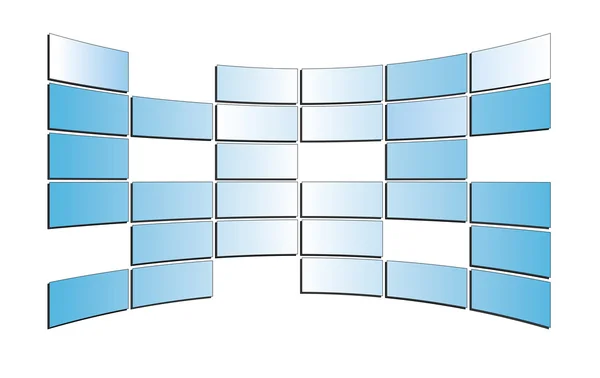 Monitores de color azul claro vectorial aislados — Vector de stock