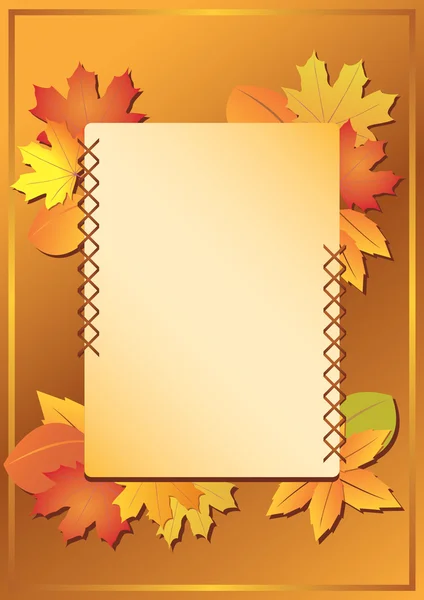 帧与秋天的叶子-矢量 — 图库矢量图片