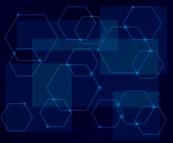 Dunkelblauer Hintergrund mit geometrischen Formen - Folge 10 — Stockvektor