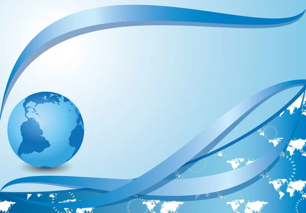 Vektor blauer Hintergrund mit Karten und Globus - Folge 10 — Stockvektor