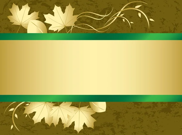 Grunge 卡与秋天的叶子-矢量 — 图库矢量图片
