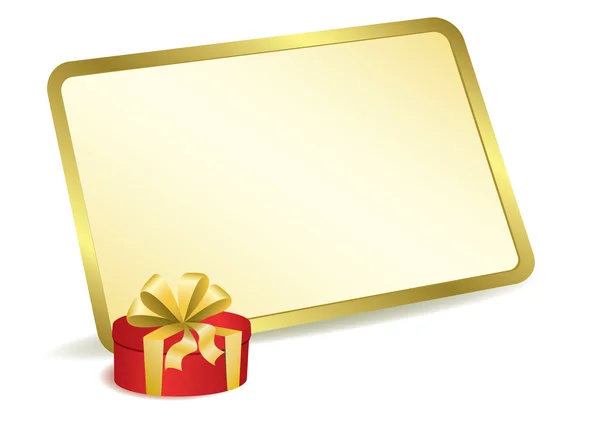 Carte de vœux avec boîte rouge - vecteur — Image vectorielle