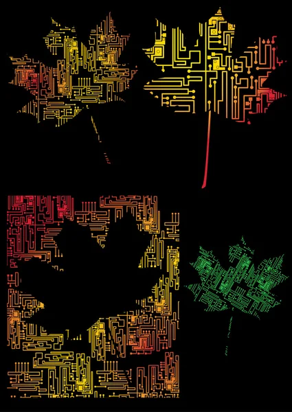 Ensemble de feuilles électroniques colorées - vecteur — Image vectorielle