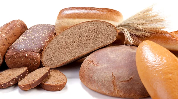 Pâine albă și maro — Fotografie, imagine de stoc
