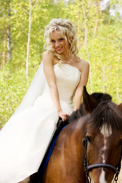 Menyasszony és a ló — Stock Fotó
