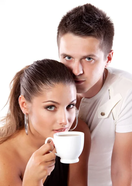 Minum teh pria dan wanita — Stok Foto