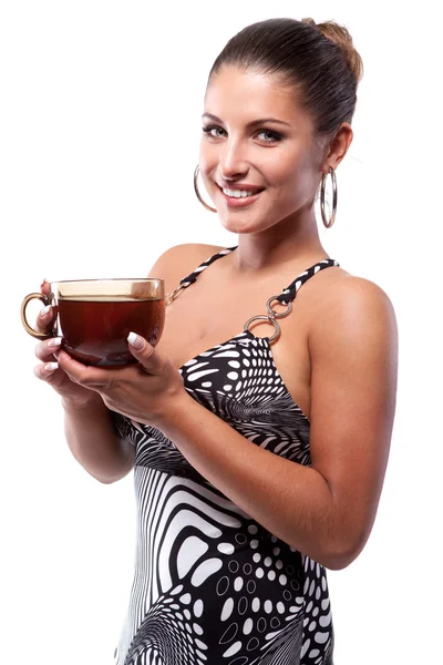 Woman and tea — Stock Photo, Image