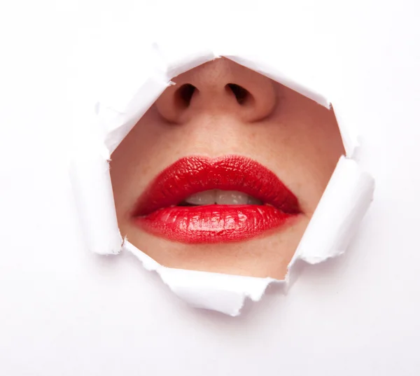 Lábios de furo de papel — Fotografia de Stock