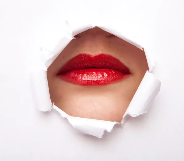 Kağıt delik dudaklarından — Stok fotoğraf