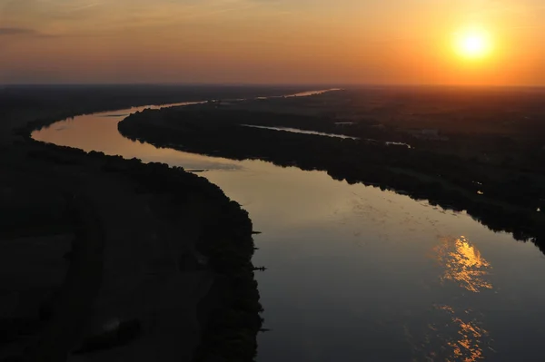 stock image River at sunset seen from a bird's eye