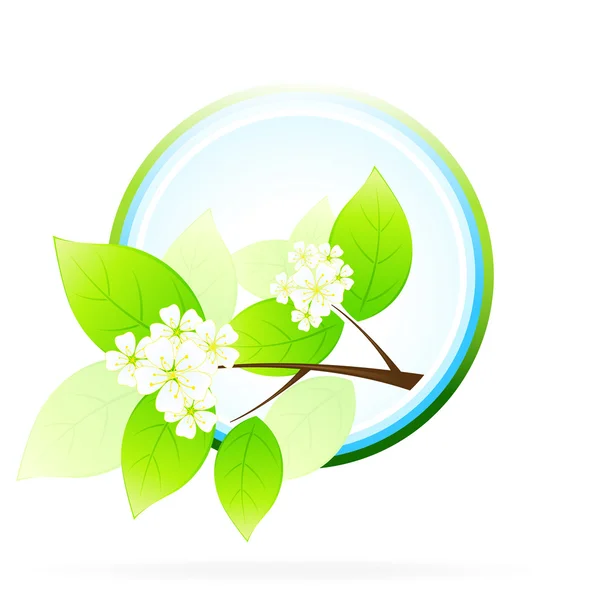 Zielone drzewo gałąź ikona — Wektor stockowy